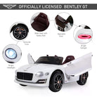 HOMCOM Bentley Kiddie Cruiser: 12V Ride-On with LED Illumination, MP3 Player, Youthful Thrill on Wheels, White - anydaydirect