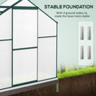 Outsunny 6 x 2.5ft Polycarbonate Greenhouse Walk-In Green House with Rain Gutter, Sliding Door, Window, Foundation, Green - anydaydirect