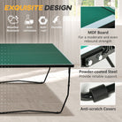 SPORTNOW 9FT Folding Tennis Table, with 8 Wheels, for Indoor Use, Green - anydaydirect