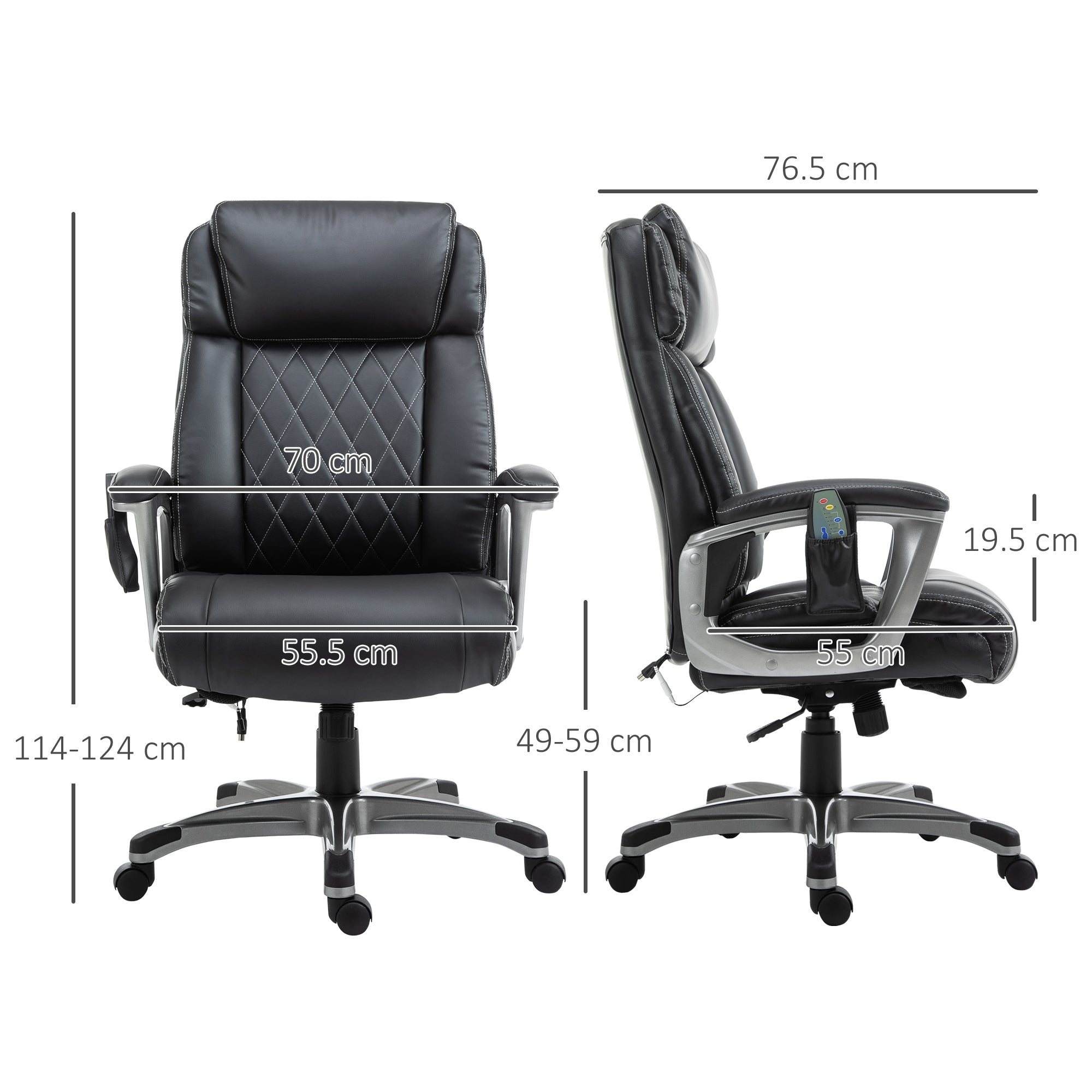 Vinsetto Massage Office Chair High Back with Armrest 6-Point Vibration Executive Chair with Adjustable Height Black - anydaydirect