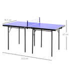 HOMCOM Folding 5ft Mini Compact Table Tennis Top Ping Pong Table Set Professional Net Games Sports Training Play Blue - anydaydirect