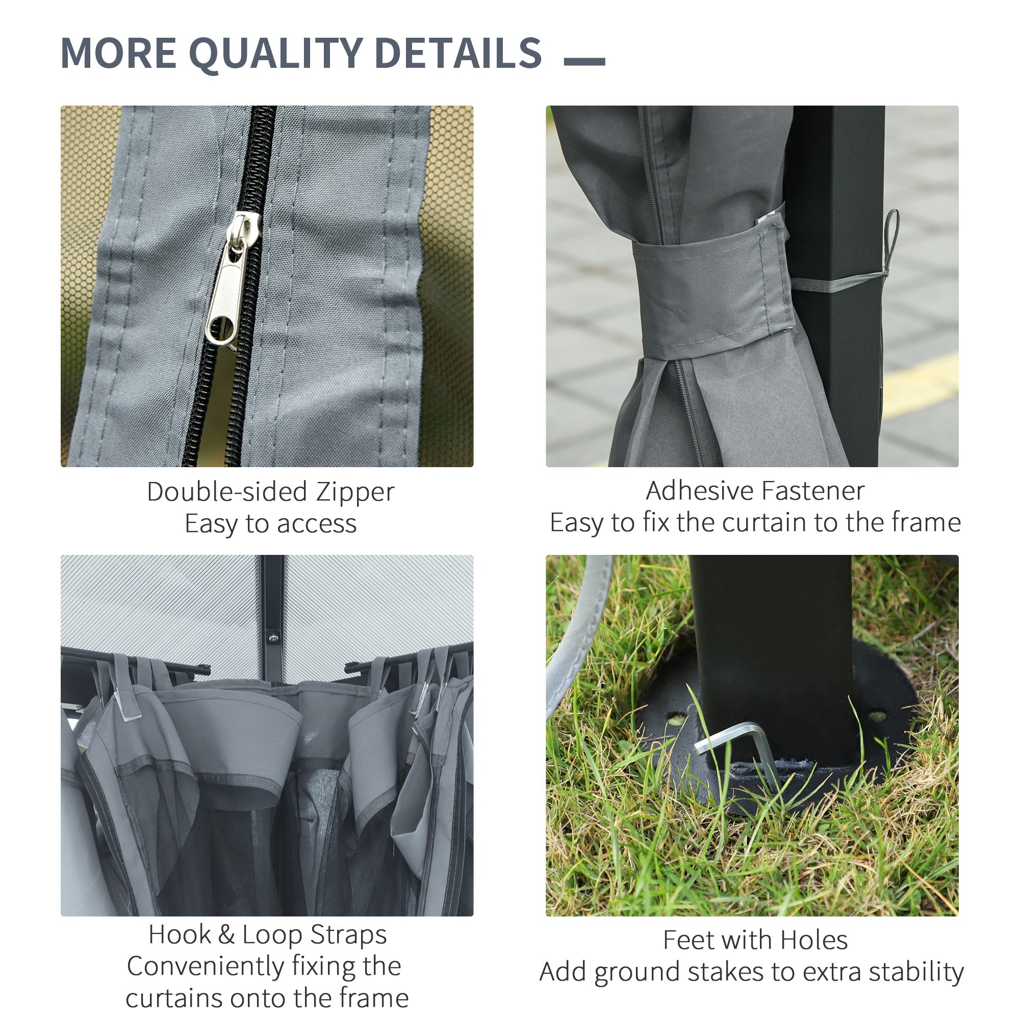 Outsunny 3 x 4m Garden Aluminium Gazebo Hardtop Roof Canopy Marquee Party Tent Patio Outdoor Shelter with Mesh Curtains & Side Walls - Grey - anydaydirect