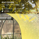Outsunny Polytunnel Greenhouse Walk-in Grow House with Plasric Cover, Door, Mesh Window and Steel Frame, 3 x 2 x 2m, Clear - anydaydirect