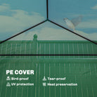 Outsunny Small Greenhouse with Raised Garden Bed, Galvanised Walk-in Greenhouse with Roll Up Windows, 141 x 141 x 190 cm, Green - anydaydirect