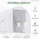 Outsunny 2.5 x 2 x 2 m Polytunnel Greenhouse, Walk-in Green House for Garden with Mesh Windows, Galvanised Steel Frame, White - anydaydirect
