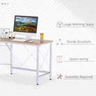 HOMCOM L-Shaped Corner Desk, Computer Desk for Home Office, Space-Saving Study Workstation, Easy to Assemble, 150 x 150 x 76cm, Oak - anydaydirect