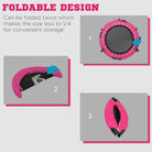 HOMCOM 40" Foldable Mini Fitness Trampoline, with Adjustable Foam Handle, Pink - anydaydirect