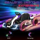 HOMCOM 24V Electric Go Kart for Kids with Adjustable Seat for 6-12 Years Old, White - anydaydirect