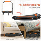 HOMCOM 40" Foldable Mini Fitness Trampoline, with Adjustable Foam Handle, Orange - anydaydirect