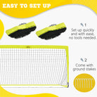 HOMCOM Two Football Goal Nets, Foldable Outdoor Sport Training Equipment, for Teens, Adults, with Carrying Bag, Yellow - anydaydirect