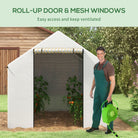 Outsunny Polyethylene Walk-in Polytunnel Greenhouse, 2 x 3(m), White - anydaydirect