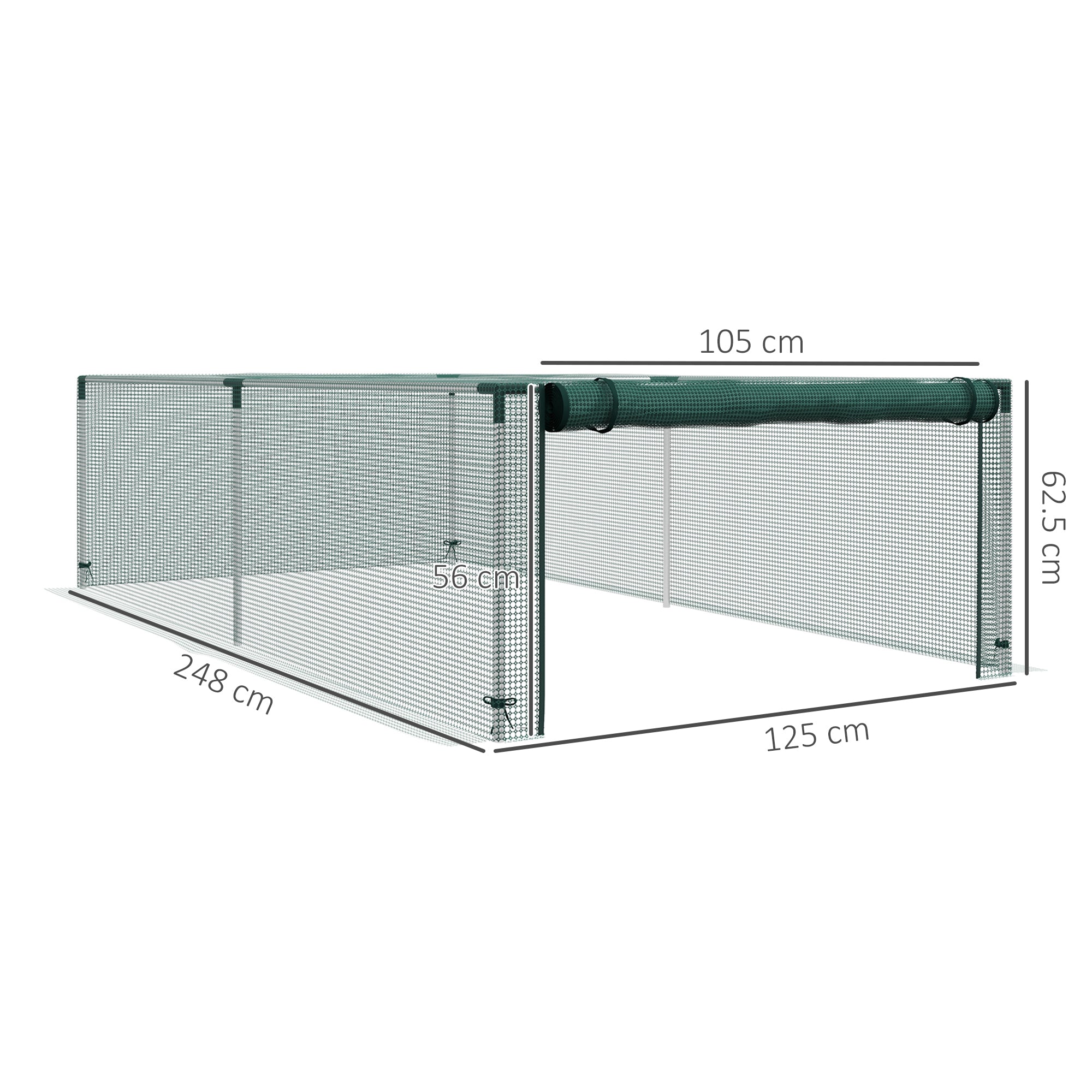 Outsunny 8' x 4' Plant Protection Cage, with Door, Green - anydaydirect