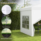 Outsunny 3 x 3m Pop Up Gazebo, Wedding Party Canopy Tent Marquee with Carry Bag and Windows, White - anydaydirect