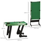 SPORTNOW 104cm Folding Mini Pool Table Set with 2 Cues, 16 Balls, Chalk, Triangle, Brush, Green - anydaydirect