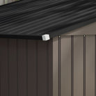 Outsunny 9 x 6FT Garden Metal Storage Shed Outdoor Storage Shed with Foundation Ventilation & Doors, Brown - anydaydirect