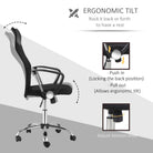 HOMCOM Ergonomic Office Chair Mesh Chair with Adjustable Height Tilt Function Black - anydaydirect