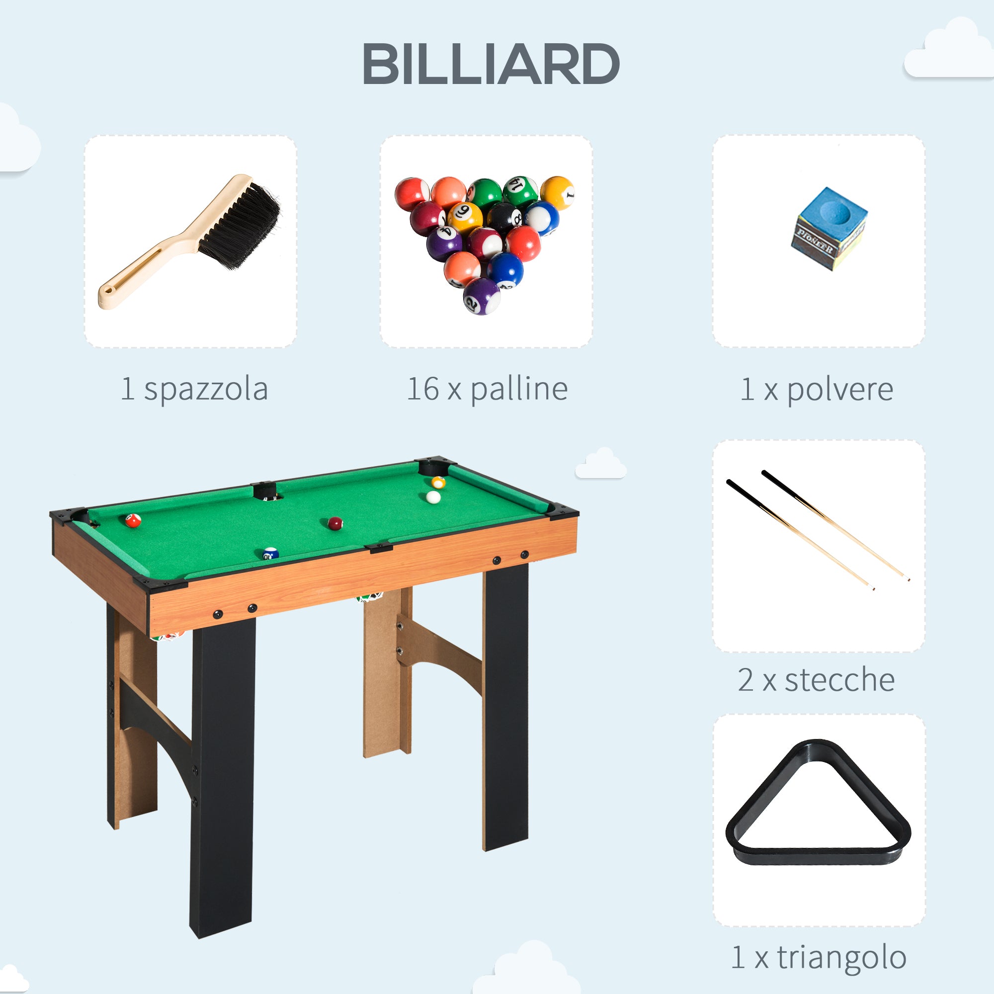 HOMCOM 4 in 1 Multi Games Table Hockey Foosball Mini Billiards Pool Table Set 2 Types - anydaydirect