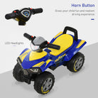HOMCOM Kids Quad Bike Walker with Engaging Sound Effects, Sturdy PP Construction, Vibrant Yellow & Blue - anydaydirect