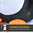 HOMCOM 2.5m Inflatable Christmas Penguin Holding Candy Cane Blow Up Outdoor Decoration with LED Lights for Holiday - anydaydirect