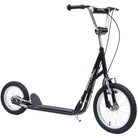 HOMCOM Teen Scooter Push Kick Scooters for Kids with Rubber Wheels Adjustable Handlebar Front Rear Dual Brakes Kickstand, for 5+ Years, Black - anydaydirect