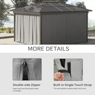 Outsunny Replacement Gazebo Curtains, 4-Panel Gazebo Side Panels Only, for 3 x 3 (M) Gazebos or Pergolas, Hooks/C-Rings Included, Light Grey - anydaydirect