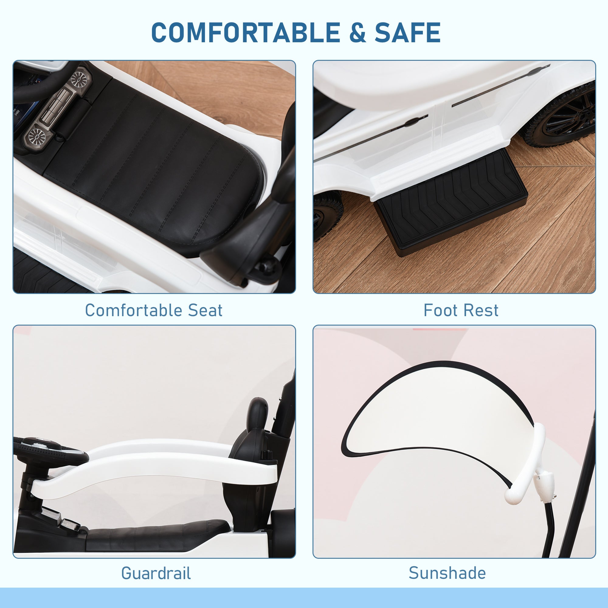 HOMCOM Mercedes-Benz G350 Ride-On Push Along Car Sliding Walker Foot to Floor Slider Stroller Toddler Vehicle with Wheel White - anydaydirect