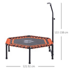 HOMCOM Mini Trampoline W/Adjustable Handle Bar - Black/Orange - anydaydirect