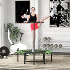 HOMCOM Mini Round Steel Frame Trampoline w/ Adjustable Handle, Green - anydaydirect