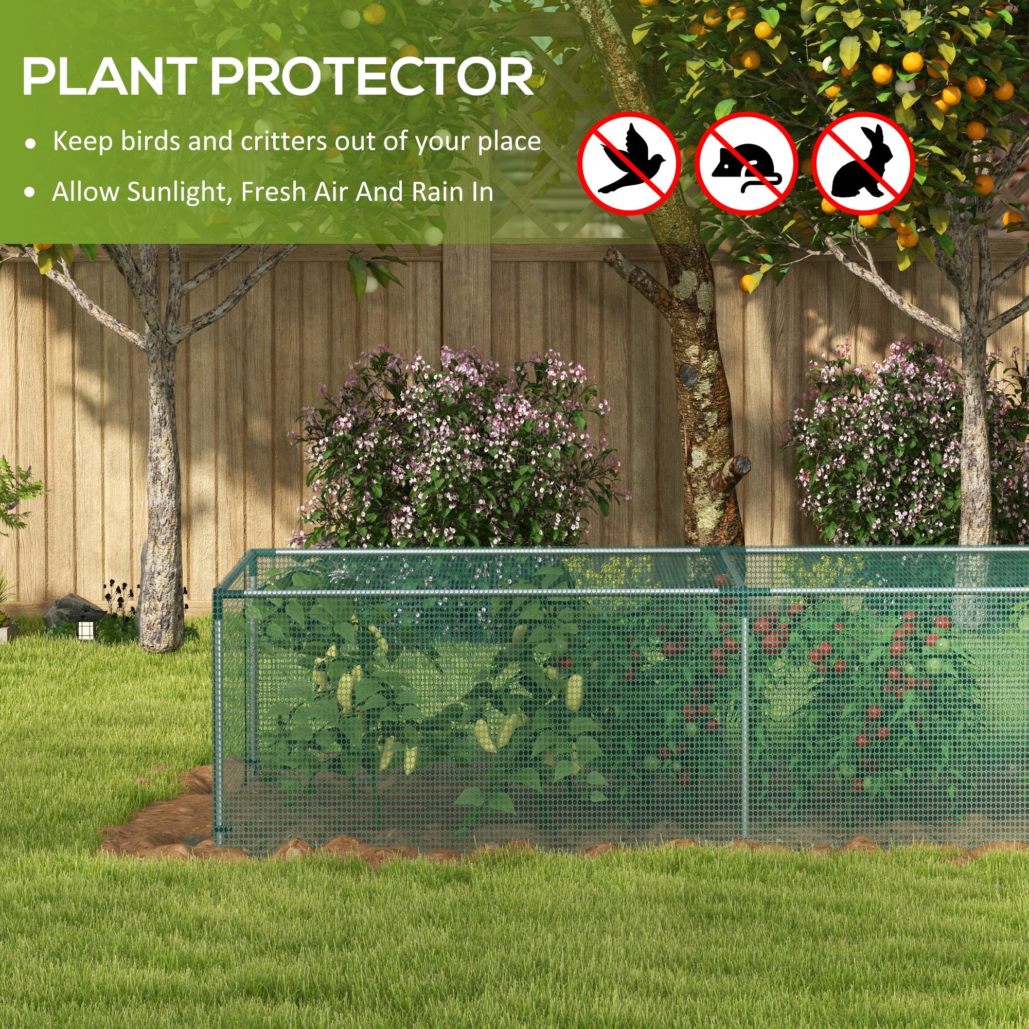 Outsunny 8' x 4' Plant Protection Cage, with Door, Green - anydaydirect