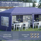 Outsunny 3 x 6m Pop Up Gazebo, Height Adjustable Marquee Party Tent with Sidewalls and Storage Bag, Blue - anydaydirect