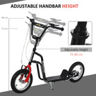 HOMCOM Kids Steel Height Adjustable Kick Scooter Black/Red - anydaydirect
