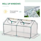 Outsunny Mini Greenhouse Portable Flower Planter Tomato Vegetable House for Garden Backyard with Zipper 120 x 60 x 60 cm, White - anydaydirect