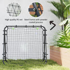 HOMCOM Double Sided Football Rebounder Net, Football Rebound Goal with Five Adjustable Angles, Black - anydaydirect