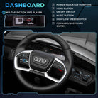 HOMCOM 12V Audi E-tron Licensed Ride On Car, Two Motors Battery Powered Toy with Remote Control, Lights, Music, Horn, Black - anydaydirect