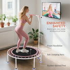 SPORTNOW 40" Fitness Trampoline, Mini Rebounder Trampoline for Adults with 5-Level Adjustable Handle, Indoor Exercise Bungee Rebounder, Max Load 100KG, Pink - anydaydirect