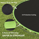 SPORTNOW Trampoline Replacement Mat with Spring Pull Tool, 54 V-Hooks, for 10ft Trampoline using 14cm Springs, Green - anydaydirect