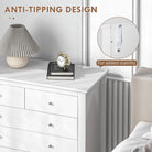 HOMCOM Modern Chest of Drawers, 5 Drawer Storage Cabinet with Metal Handles and Runners for Bedroom, White - anydaydirect