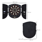HOMCOM  Electronic Dartboard Set 26 Games and 185 Variations with 6 Darts and Cabinet to Stroage Multi-Game Option Ready-to-Play - anydaydirect