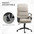Vinsetto Office Chair, PU Leather Computer Desk Chair Office Chair with Adjustable Height and Swivel Rolling Wheels for Work Study, Light Grey - anydaydirect