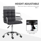 Vinsetto Office Chair, Makeup Vanity Chair, Mid Back Computer Chair, PU Leather Swivel Study Chair with Adjustable Height, Armrest and Rolling Wheels, Black - anydaydirect
