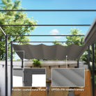 Outsunny 3 x 3(m) Garden Pergola with Retractable Roof and Magnetic Fixture, Outdoor Gazebo Pergola Kit Sun Shade Canopy, UPF30+, Grey - anydaydirect
