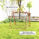 HOMCOM Double Sided Football Rebounder Net, Football Rebound Goal with Five Adjustable Angles, Orange - anydaydirect