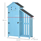 Outsunny Garden Shed Wooden Firewood House Storage Cabinet Waterproof Asphalt Roof Tool Organizer with Lockable Door, 180 x 130 x 55 cm - anydaydirect