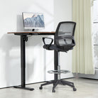Vinsetto Ergonomic Mesh Back Drafting Chair Draughtsman Chair with Adjustable Height, Grey - anydaydirect