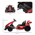 HOMCOM 24V Electric Go Kart for Kids with Adjustable Seat for 6-12 Years Old, Red - anydaydirect