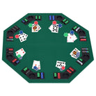 HOMCOM 1.2m/48 Inches Foldable Poker Table Top 8 Players Blackjack Tables Chip Trays - anydaydirect