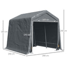 Outsunny 9 X 7.5ft Temporary Outdoor Equipment Shed - Dark Grey - anydaydirect