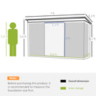 Outsunny Pend Garden Storage Shed w/ Foundation Double Door Ventilation Window Sloped Roof Equipment Tool Storage 213 x 130 x 173 cm - anydaydirect