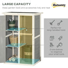 Outsunny Wooden Garden Storage Shed Fir Wood Tool Cabinet Organiser with Shelves 75L x 56W x115Hcm Grey - anydaydirect