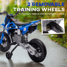 AIYAPLAY 12V Kids Electric Motorbike, Kids Electric Ride on Motorcycle w/ Twist Grip Throttle, Training Wheels - Blue - anydaydirect